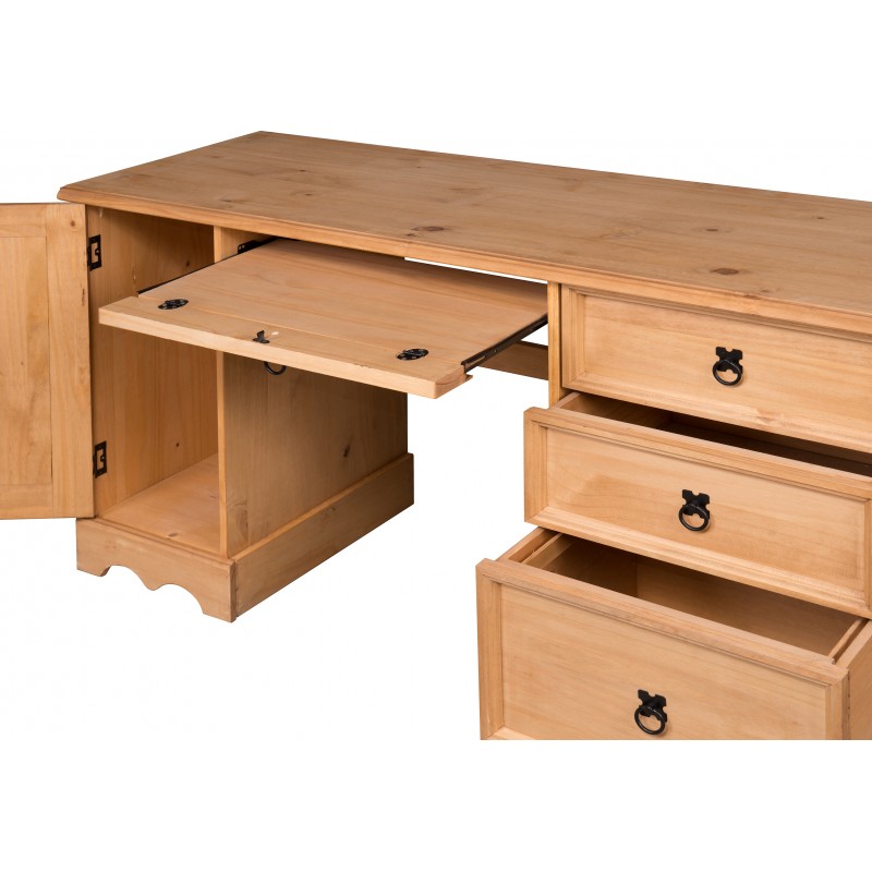 Corona Mexican Pine Straight Computer Desk Mercers Furniture